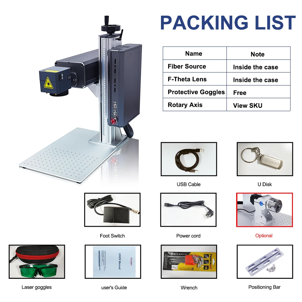 HUNST CO2 Laser Marking Machine CRD CR30C 35W CRD CR30C 35W Metal Laser Tube Suitable For Leather, Wood Board, Plastic Engraving