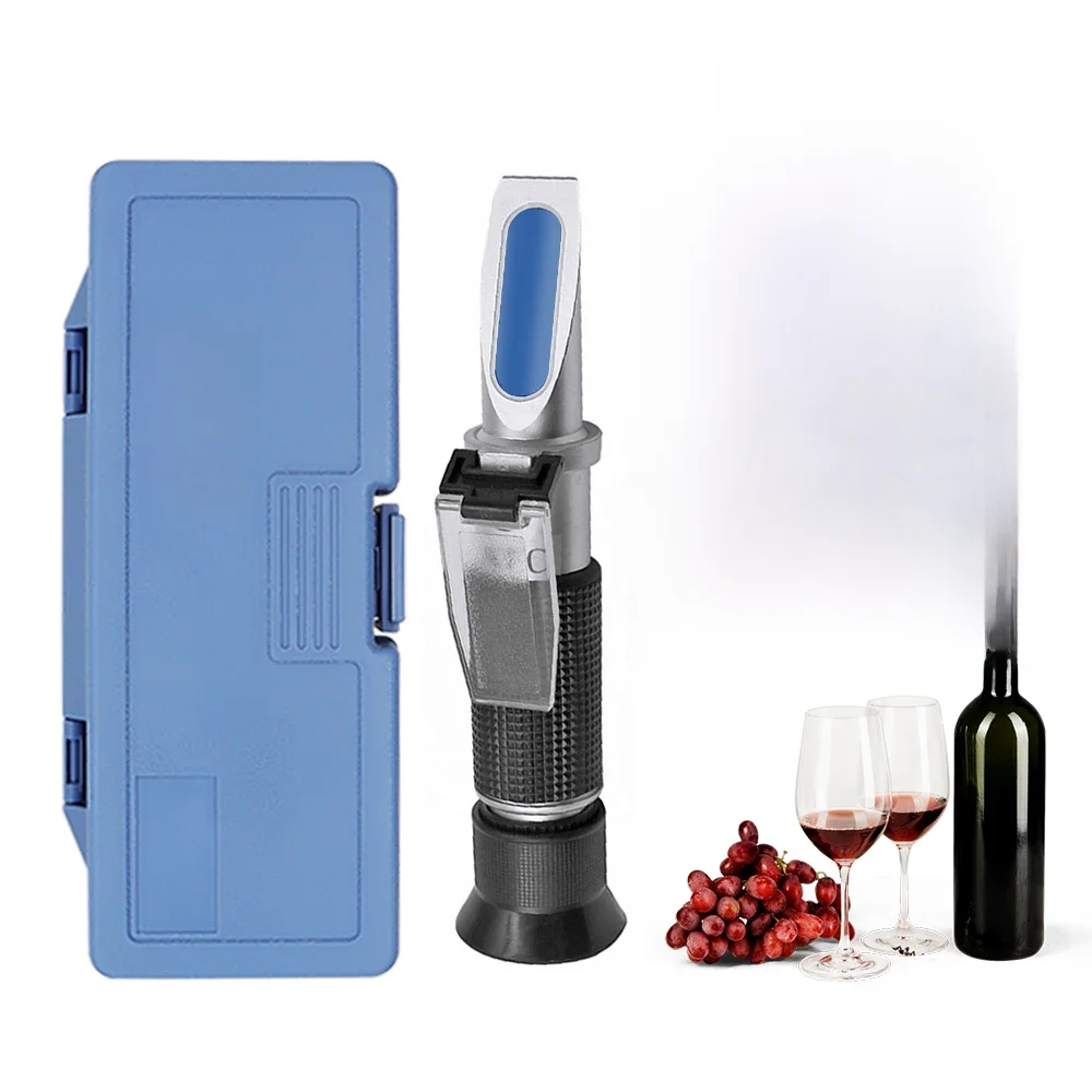 Testador portátil de refratômetro de açúcar e álcool, medidor de concentração de vinho, densitômetro