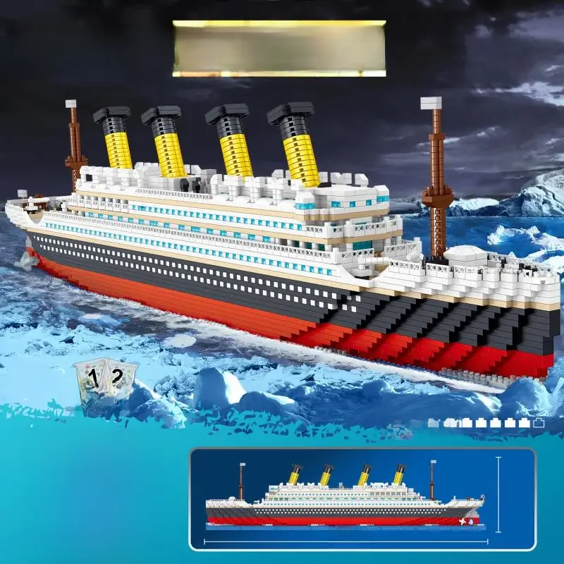 4404PCS Titanic Bouwstenen Cruiseschip Mini Assembleer Bakstenen Model DIY Speelgoed Kits Desktop Decoratie Vakantiecadeaus Voor Volwassenen - afbeelding 2