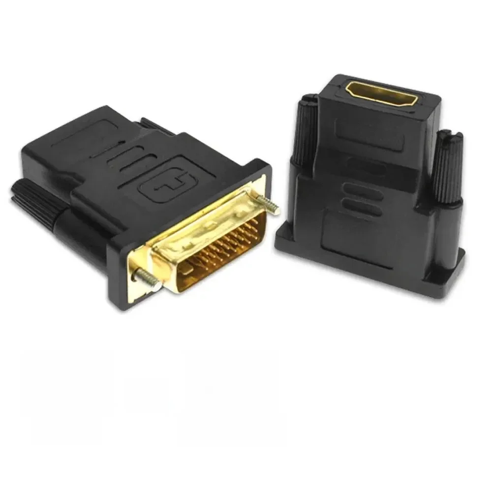 Adaptateur DVI vers HDMI pour PC et budgétaire HDTV, DVI 24 + 1 vers prise plaquée compatible HDMI, convertisseur vidéo compatible DVI mâle vers HDMI