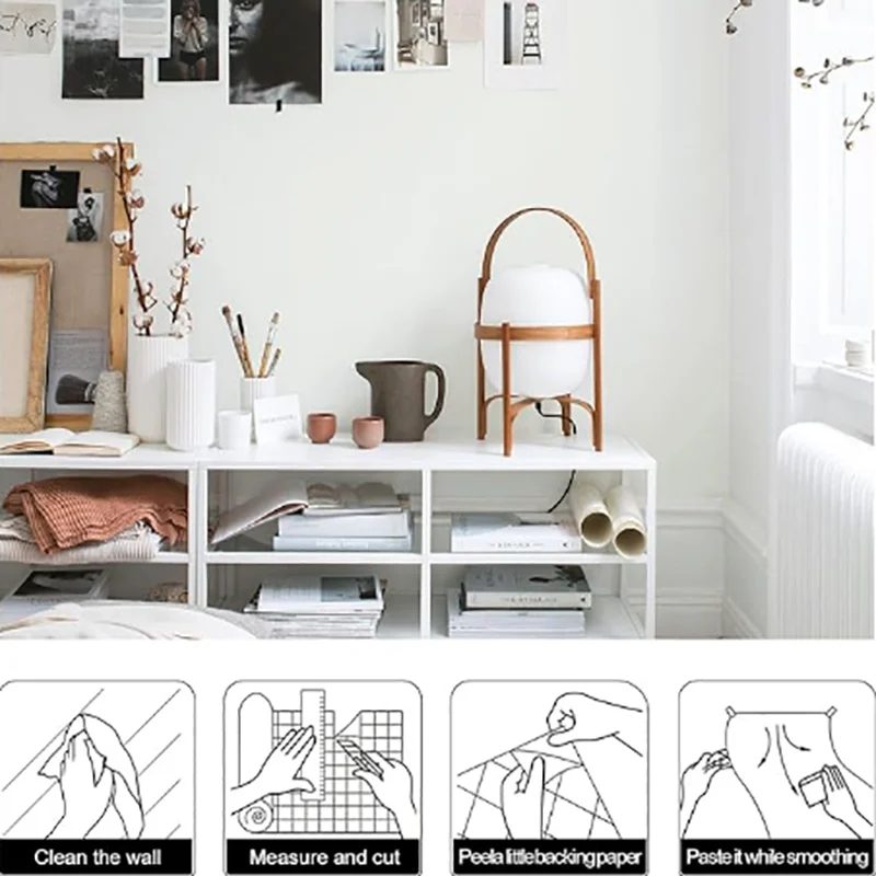 1 Roll of Macaron 40cm Waterproof Stain Resistant Self-Adhesive Wallpaper for Living Room and Bedroom Decoration - view 6