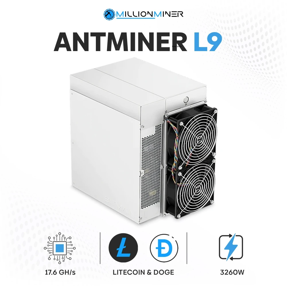 A1 READY TO SHIP New Bitmain Antminer L9 4500M 16.2G 17.6G 3260W LTC&DOGE Asic Miner Free Shipping