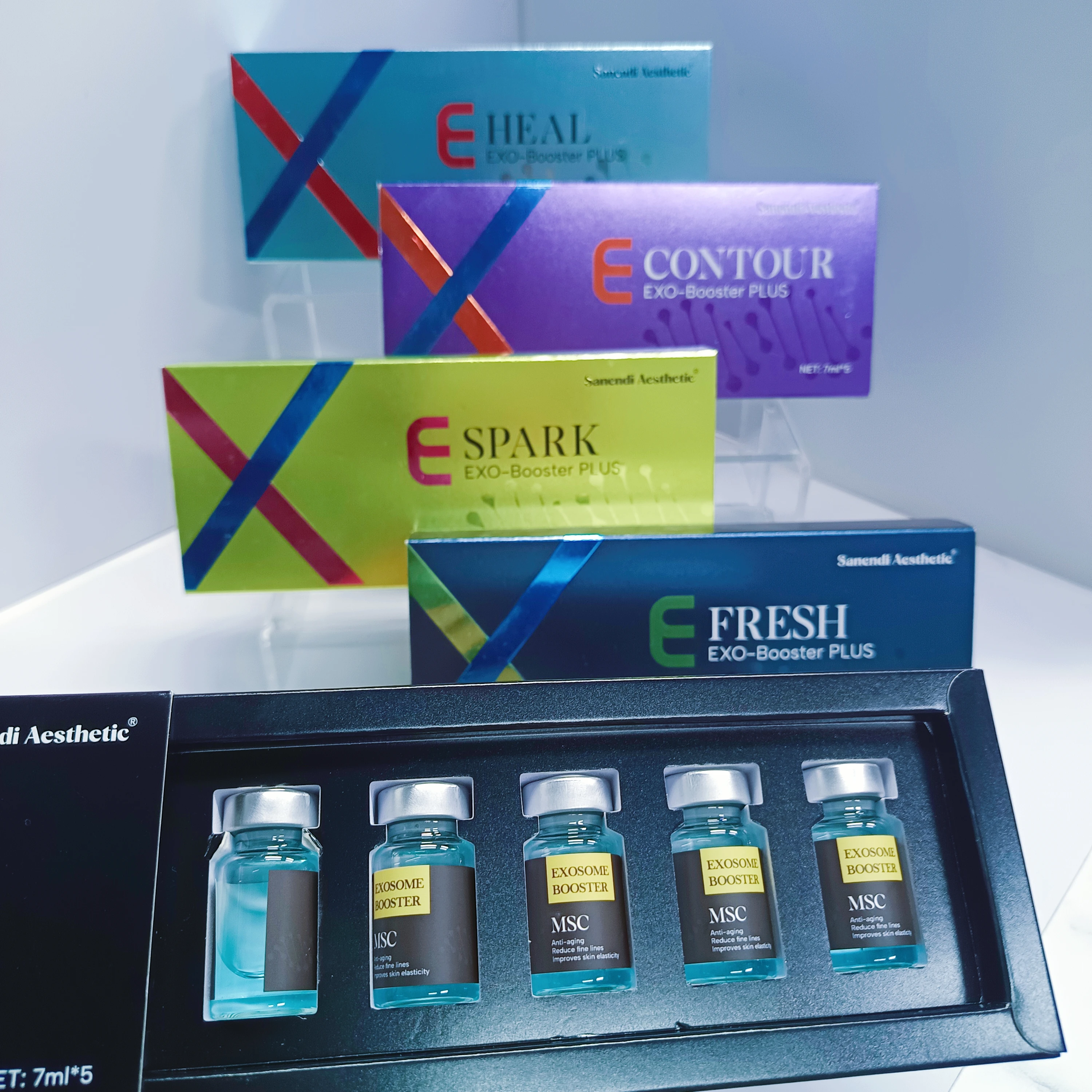 Sanendi Korean Skin Care Products EXO Booster PLUS Full Series Set Hydrating Repair Moisturizing Multi Effect Care Essence 7mlx5