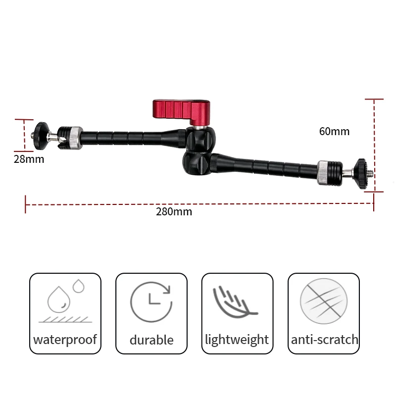 11 Inch Adjustable Articulating Magic Arm with Both 1/4\