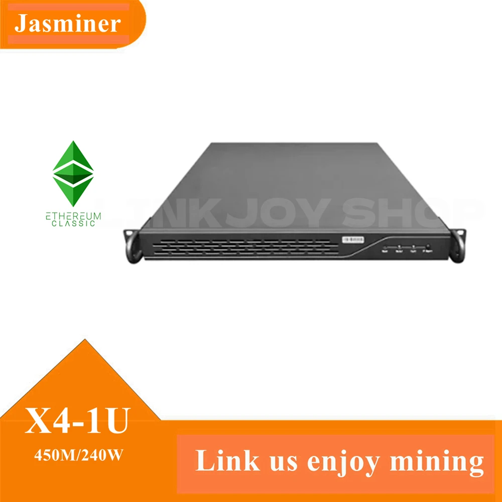 

Jasminer X4C 1u 240W Ethash ETC Asic Mute Miner Hashrate of 450mh/S with Lowest Consumption Power Supply Included