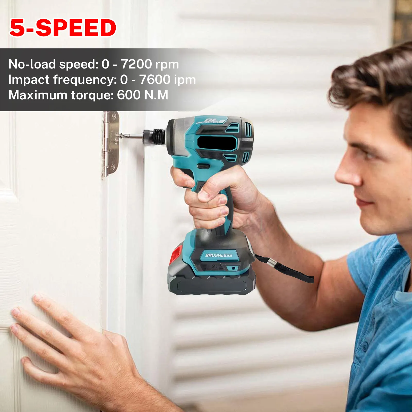 600N.m مفك كهربائي بدون فرش 5 سرعات اللاسلكي شنيور يعمل بالبطارية عدة الحفر أدوات كهربائية لبطارية ماكيتا 18 فولت