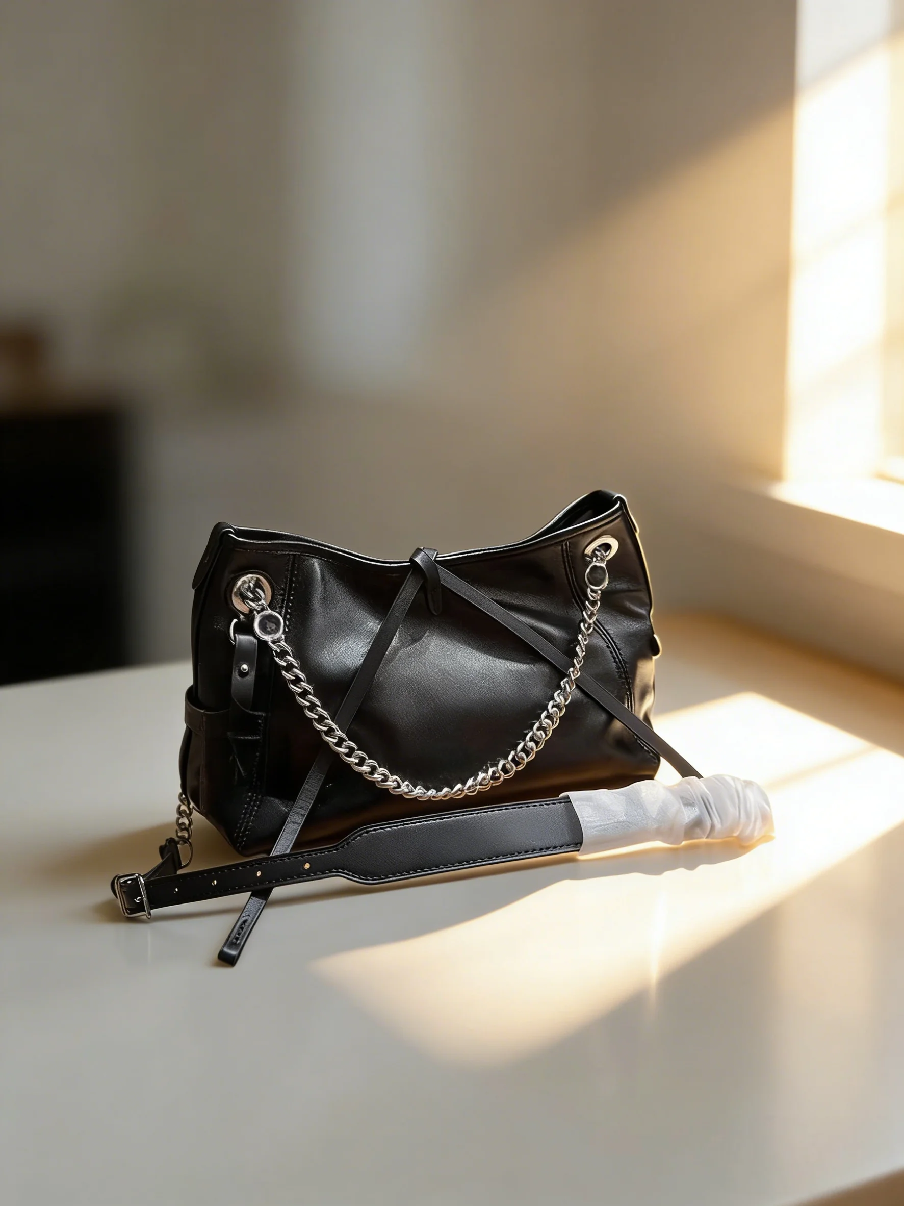 

Women Handbag Stylish Black Color Classic Versatile Design Size: 29 * 17 cm