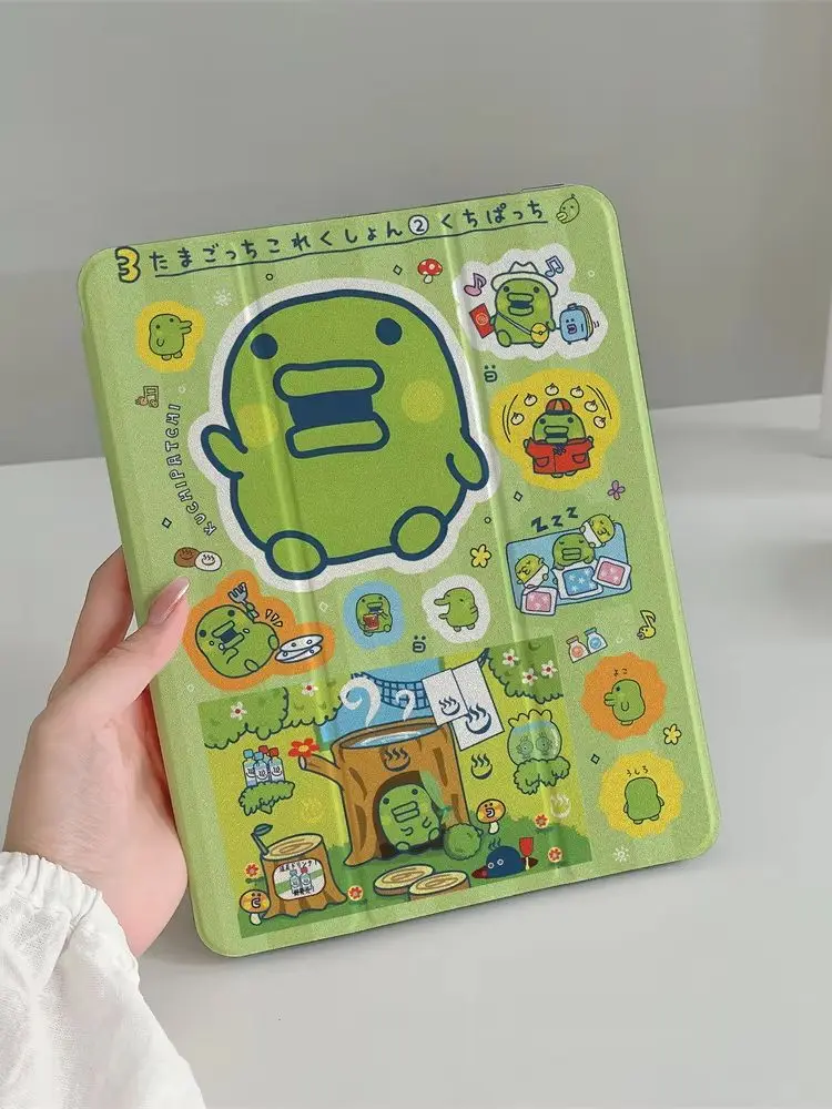 Urocze naklejki Kuchipatchi Tamagotchi, etui trójdzielne z funkcją automatycznego budzenia/usypiania do iPada 11" Air5 Air4 iPad10 10.9 9.7 Mini 6 5 4 — zdjęcie produktu 7