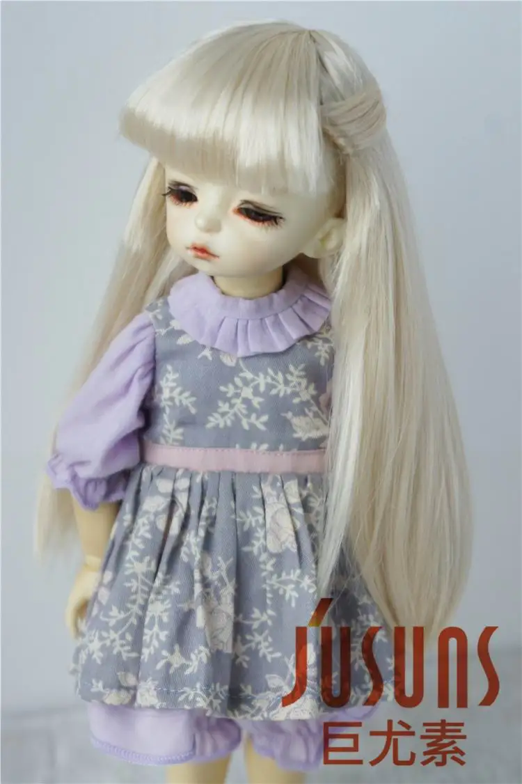 JD088 All Sizes Long Straight With Full Bang BJD Wig Suit For 1/12 1/8 1/6 1/4 1/3 Doll Hair Double French Braids Accessories