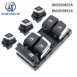Sorghum For AUDI A4 S4 Q5 B8 Allroad Chrome Car Master Window Electric Control Switch Button 8KD959855A 8KD959851A 8K0959851F