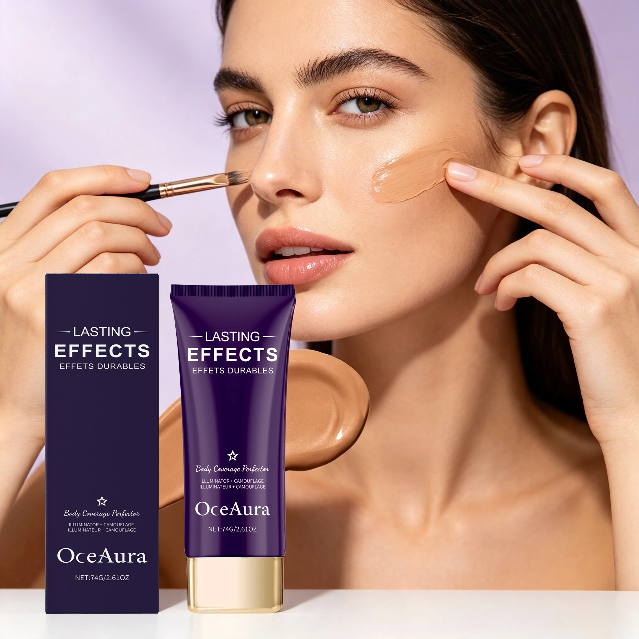 74G Natural Color Body Concealer Cream Moisturizing Perfect Coverage Enhance Smoothness Improve Skin Texture Oil Control Glowing Non-greasy Body Concealer