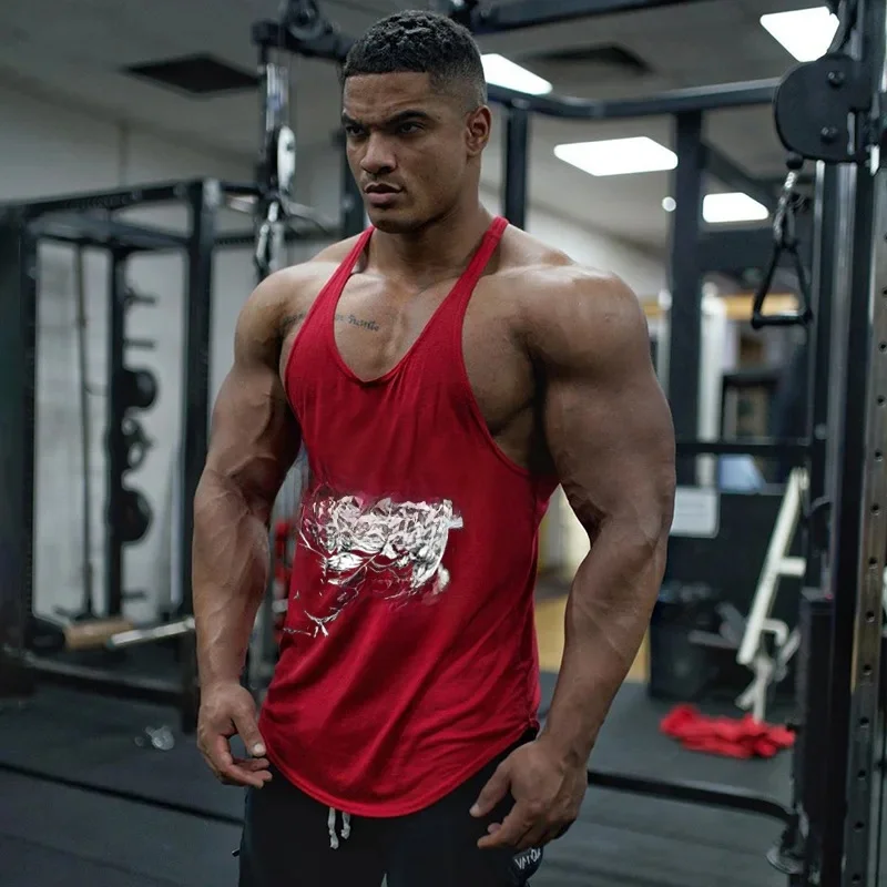 Koszulki na siłownię szelki męskie Stringer koszulka fitness koszulka do kulturystyki męski top do kamizelek fitness męska kamizelka bluza bez rękawów — zdjęcie 2