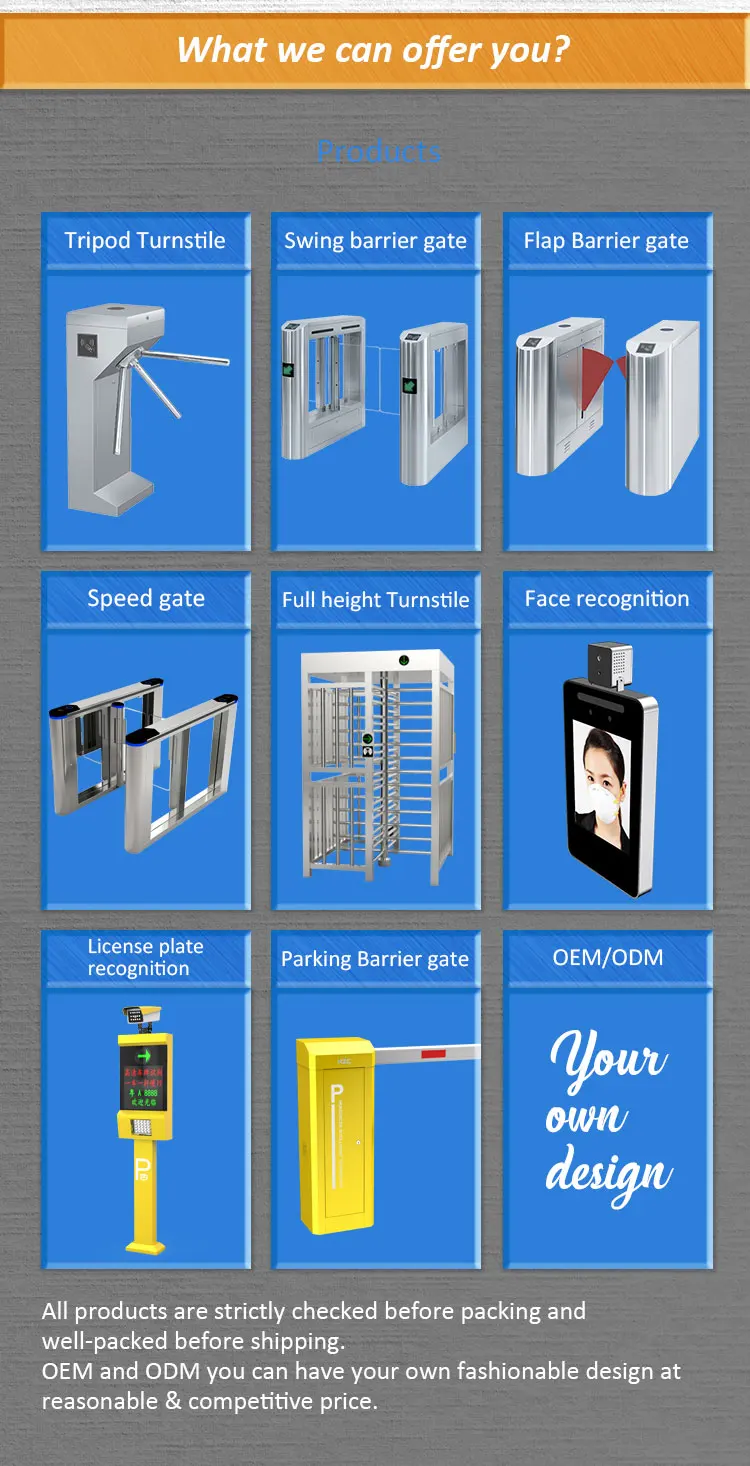 Portão de Swing de Segurança Bi-direcional, Design Portátil, Motor DC Sem Escova, Barreira Rápida, Velocidade, Rfid FlapTurnstile para Escritório