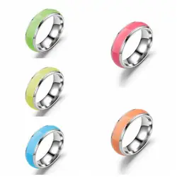 Stainless Steel 6mm Glow Ring For Men And Women Ladies Mood Tracking Ring Men'S Jewelry Gift Party