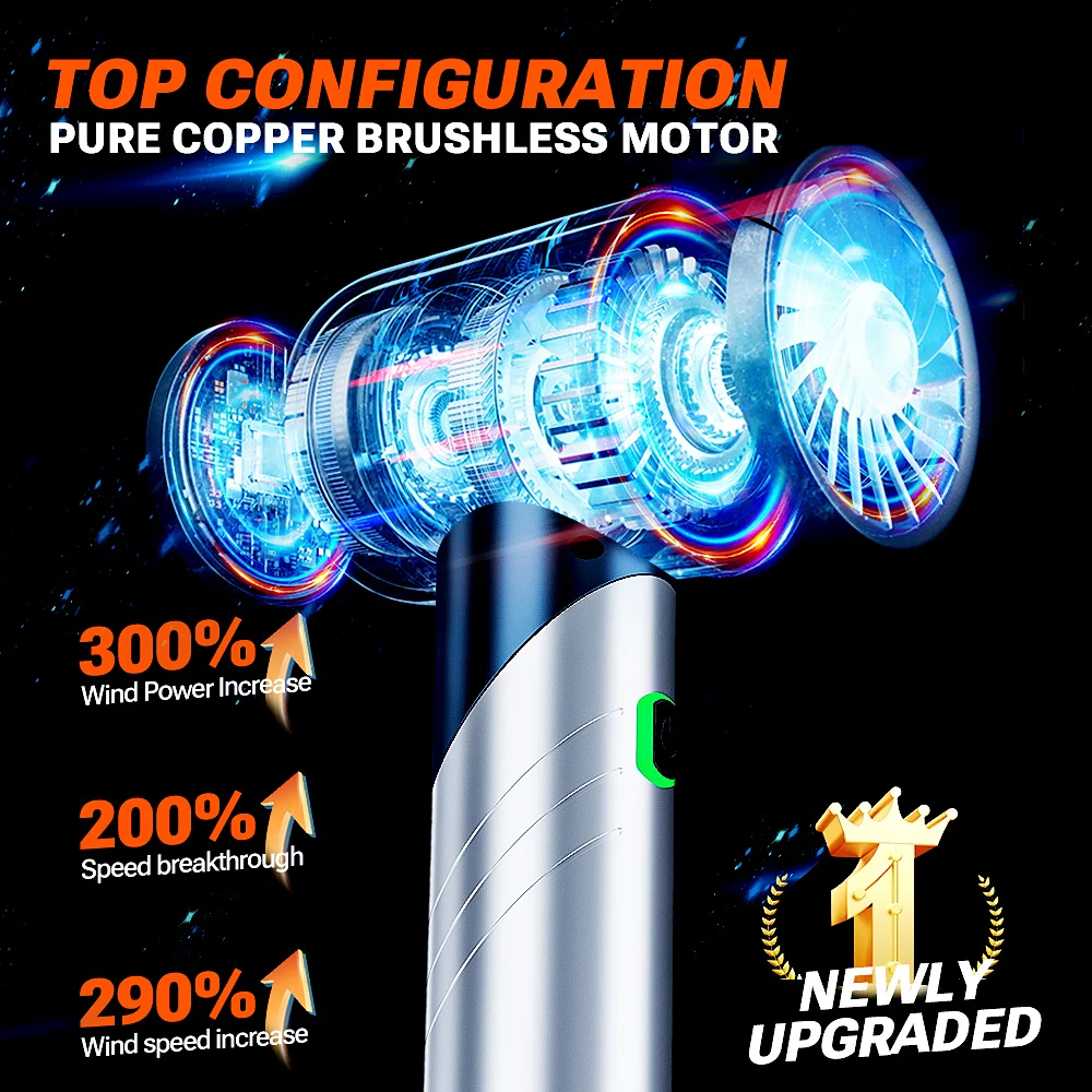 SZUK C013 Foldable Car Vacuum Cleaner Powerful Air Blower HandHeld Cleaning Machine Strong Suction Portable Wireless Cleaner