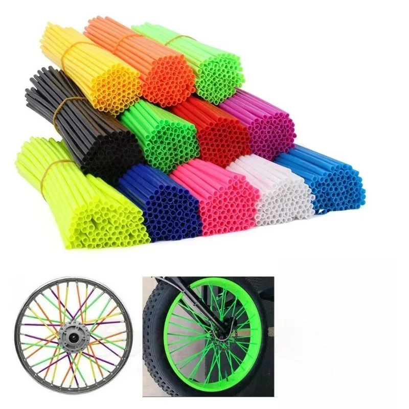 AliExpress NONE 36Pcs Bike Motorcycle Wheel Spoked Protector Skin Covers Pipe for Motocross Bicycle Bike Cool Accessories 9 Colors 24CM/17CM
