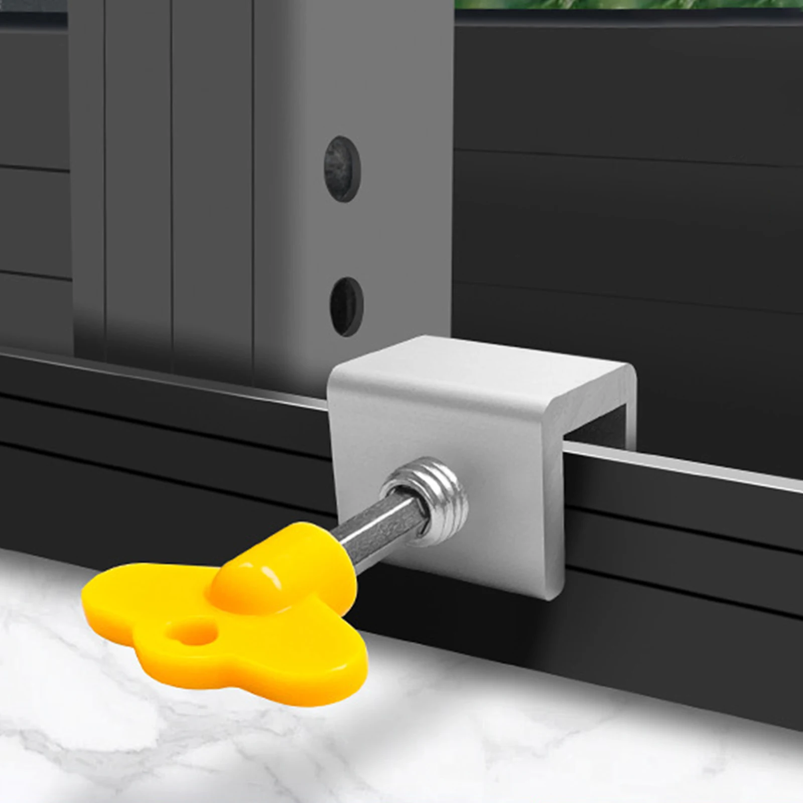 

Window Lock Stopper with Key Hardware Aluminum Alloy Kids Window Security Lock Anti-theft Windows Stopper Professional for Home