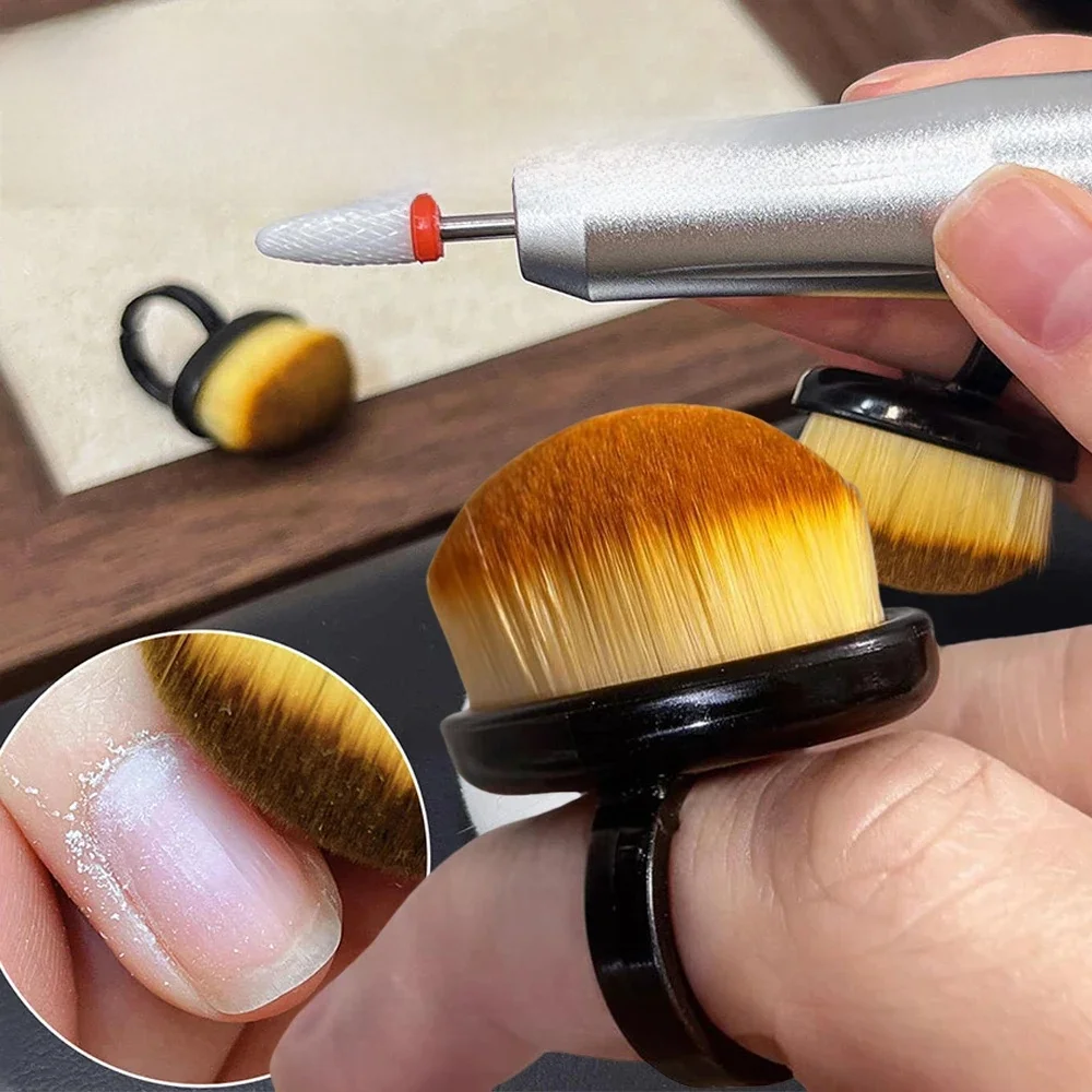 Brosse à poussière pour ongles en forme d'anneau, anneau réglable, brosse à ongles, nettoyage de la poussière, outil de manucure, accessoires de manucure portables, 10/5/1 pièces