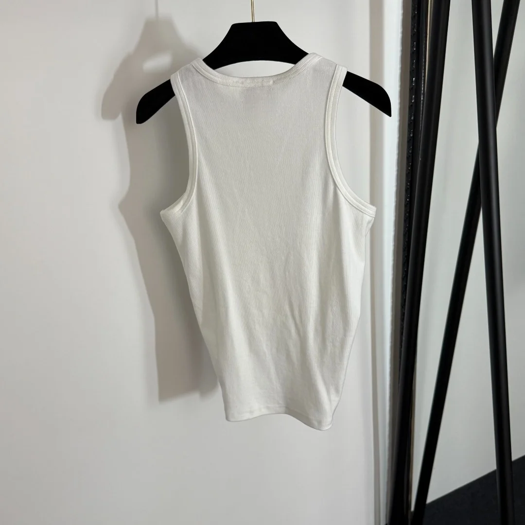 

Twist Knot Detail Ribbed Cotton Tank Top, Women‘s Slim Fit Cropped Cami with Tie Waist