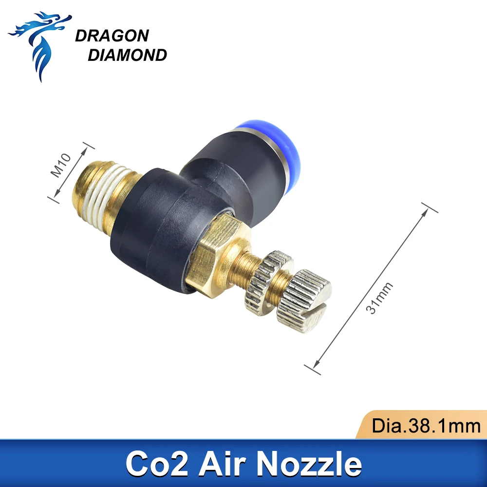 Boquilla de aire Co2 Dia.20 fl38.1 mm, accesorio de lente láser para cabezal láser Co2, boquilla corta para máquina de corte láser