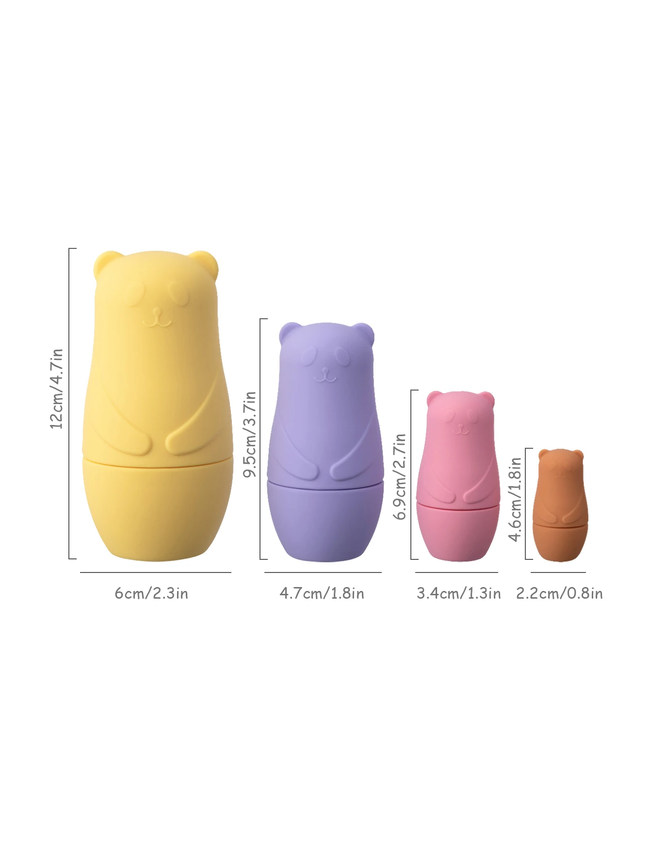 1setMontessori Nesting Dolls Spielzeug Russische Matroschka Puppe Pädagogisches Spielzeug für Kinder Silikon Stacking Blocks Puppe Innen Puppe – Detail 9