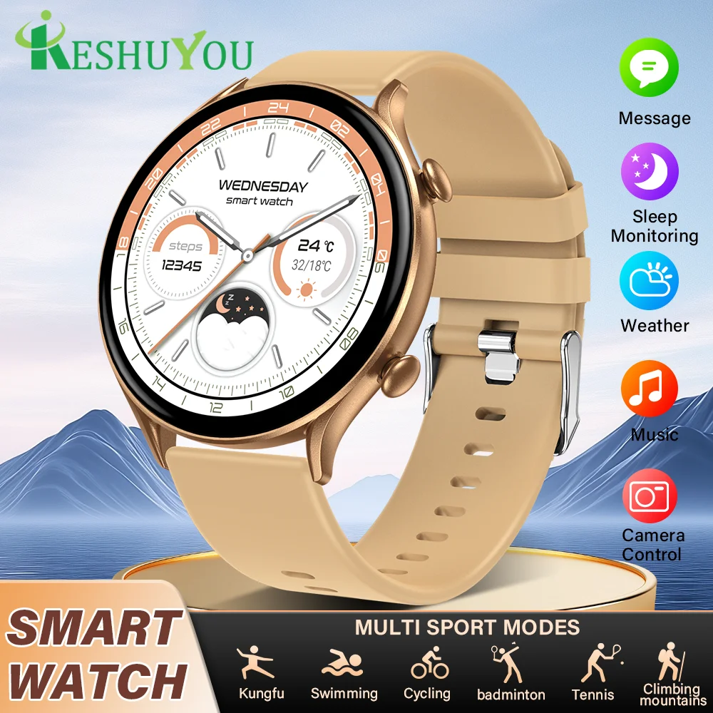 

KESHUYOU Fashion 1.46-inch HD Screen Smart Watch Bluetooth Call IP68 Waterproof Watch Daily Health Monitoring Smart Watch
