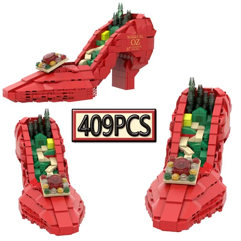 moc-409ピース-シンデレラのクリスタルシューズ-ルビー-3d-diy-ブロック-知育玩具-ハイヒール-パズル-おもちゃ-創造性を育む-誕生日プレゼント-ホリデーギフト