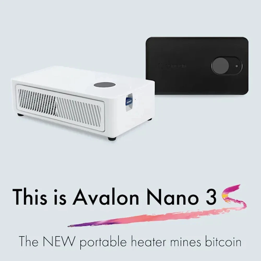 New Canaan Avalon Nano 3S 6Th/s 140W BTC Miner Bitcoin Miner ホワイト/ブラック ホーム オフィス ヒーター PSU 付き