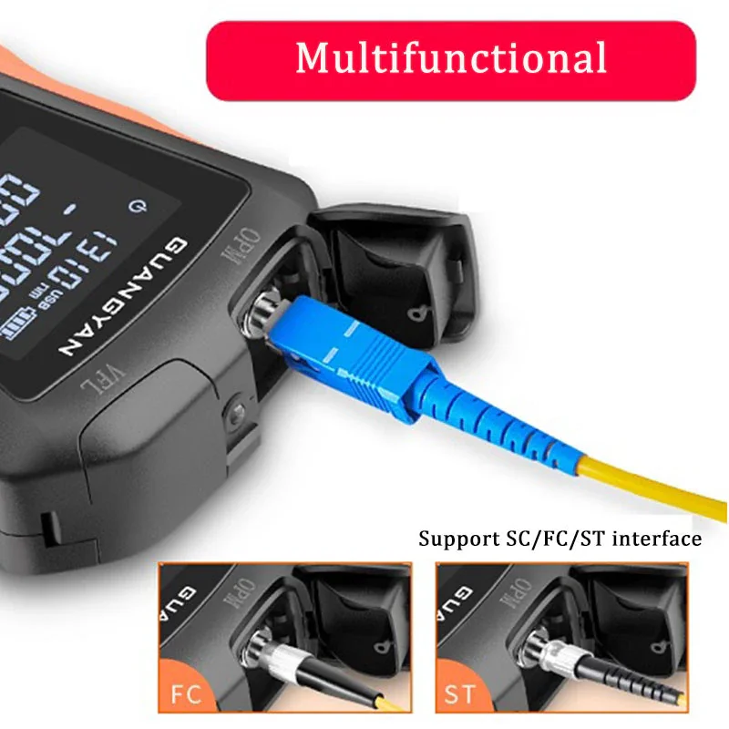 Imagem -04 - Ftth Mini Fibra Óptica Medidor de Energia Fibra Opm Testador de Cabos Rj45 Visual Fault Locator Vfl Laser Penled Luz em 30mw