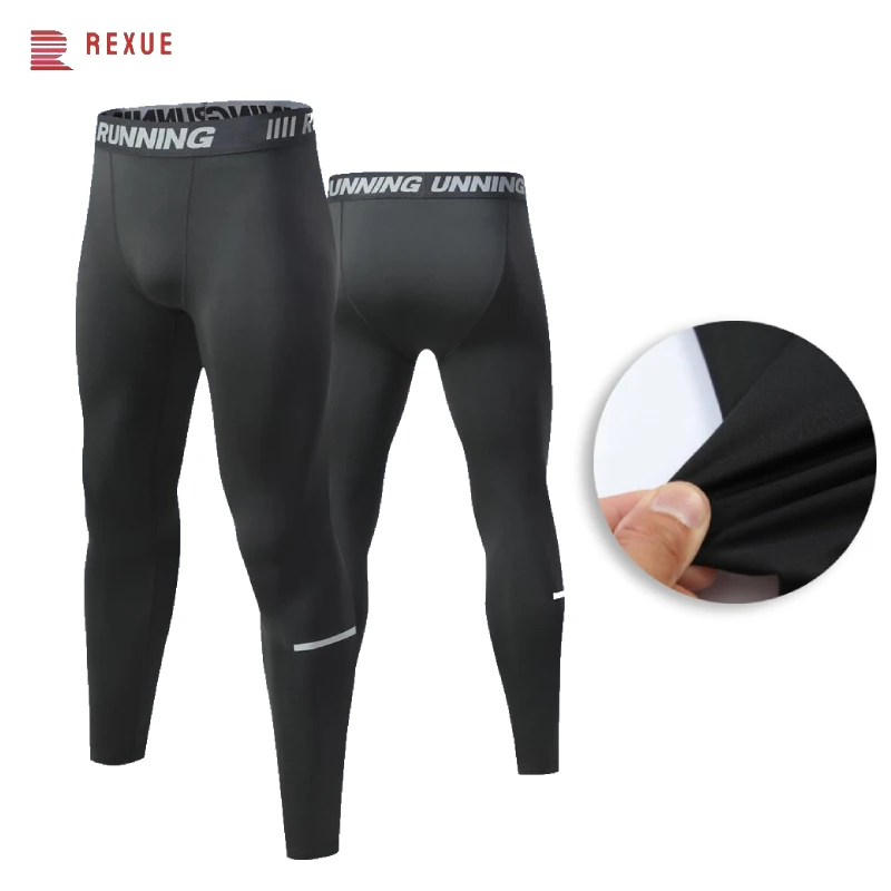 

High End Autumn Winter Black Sports Leggings Men's Tight Trousers Basketball Training Compression Pants Thermal Base Layer Pants