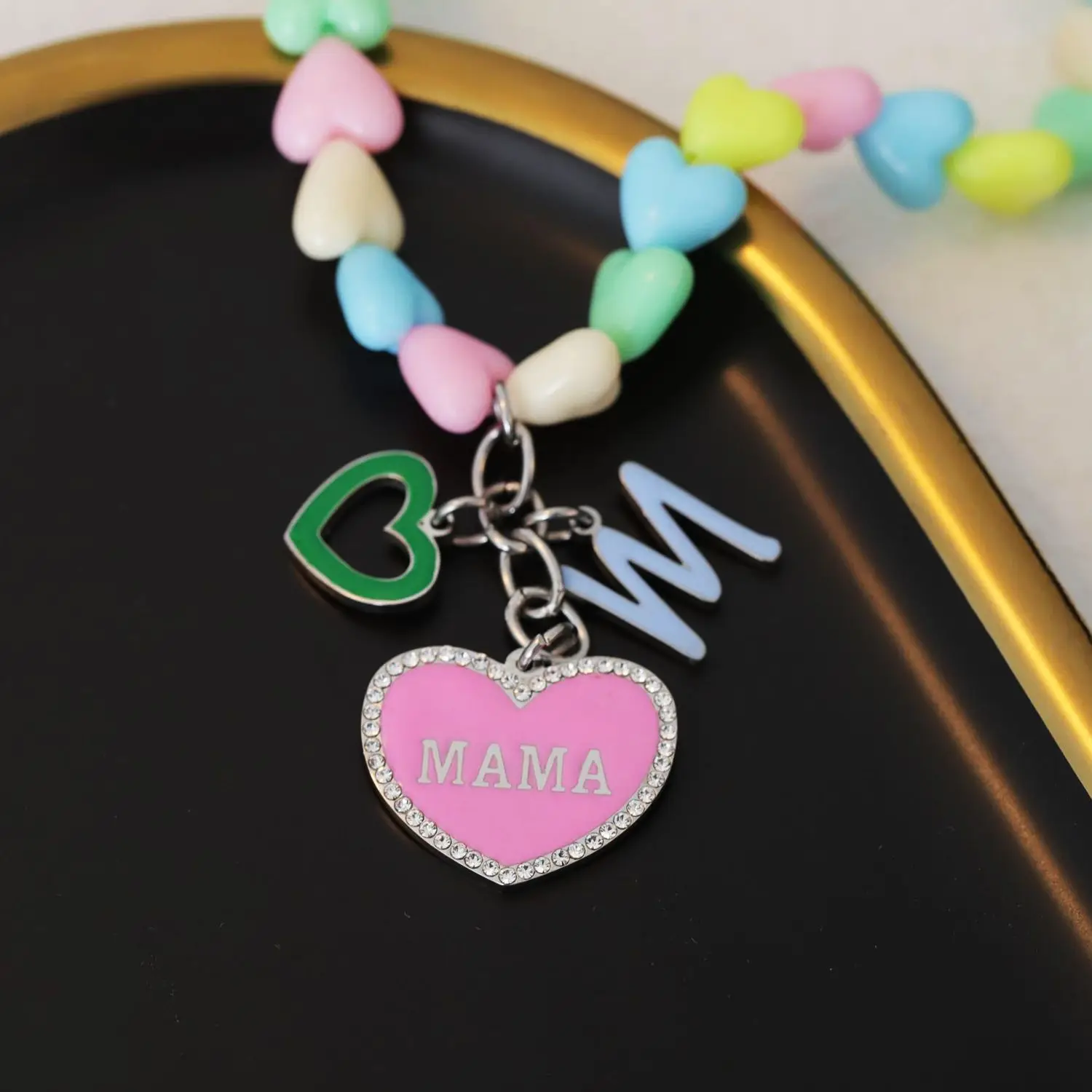 

Custom Women's Enamel Heart Name Necklace Iced Heart Pendant Personalized Name Necklace Unique Women's Jewelry Gift for Her