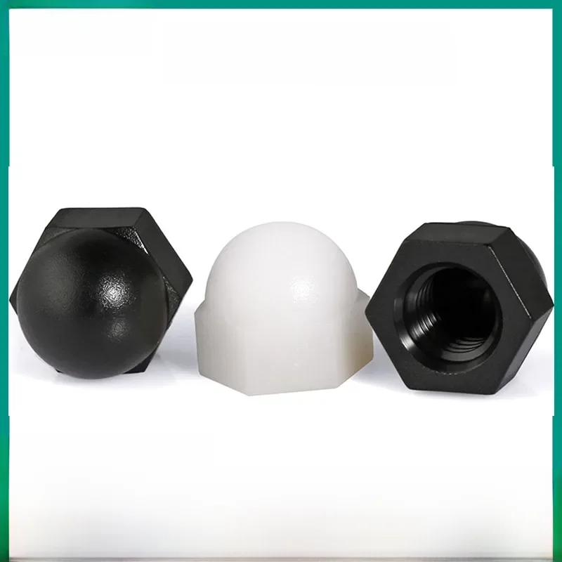 Écrous de dôme à capuchon de gland en Nylon, écrou hexagonal en plastique blanc/noir M3 M4 M5 M6 M8 M10 M12 M14 M16 M18 M20 pour utilisation d'isolation