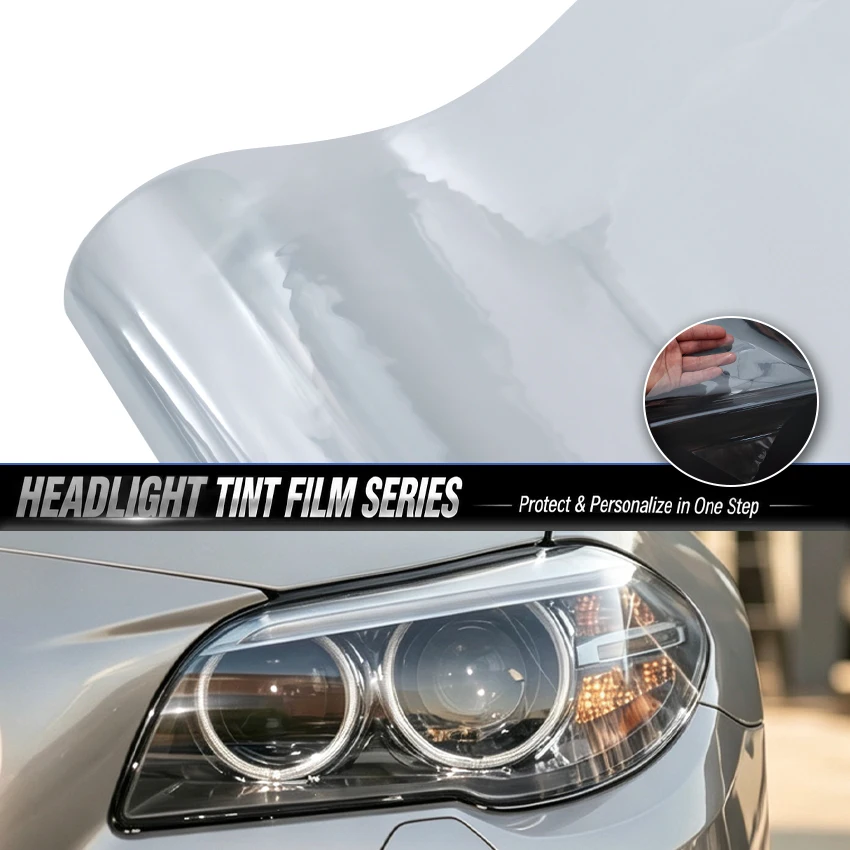 30x100 cm Gloss Transparent PVC Wrap for Headlights High Gloss PPF Vinyl Wrap Scratch Resistant Self Healing Car Light Sticker