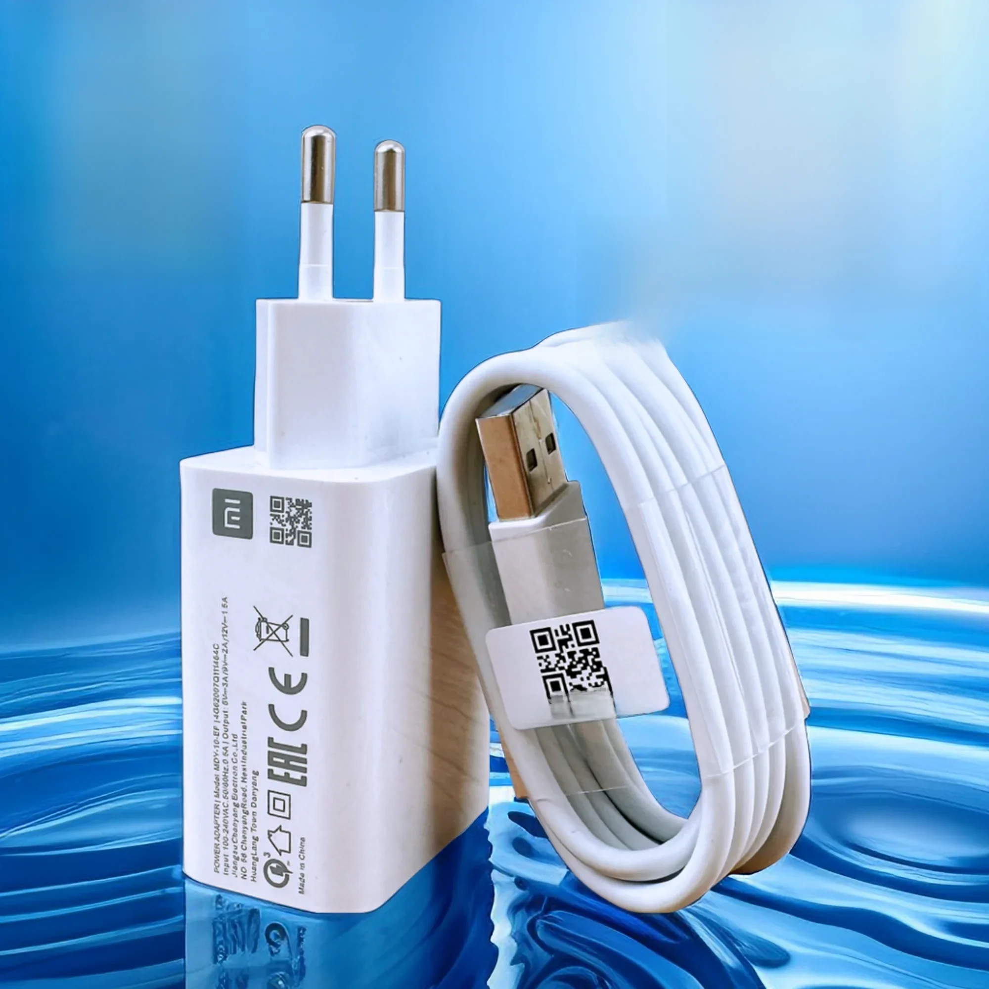 Xiaomi-Carregador Rápido Original com Cabo Tipo C, Adaptador UE, Carregador 18W, QC 3.0, Redmi 12,