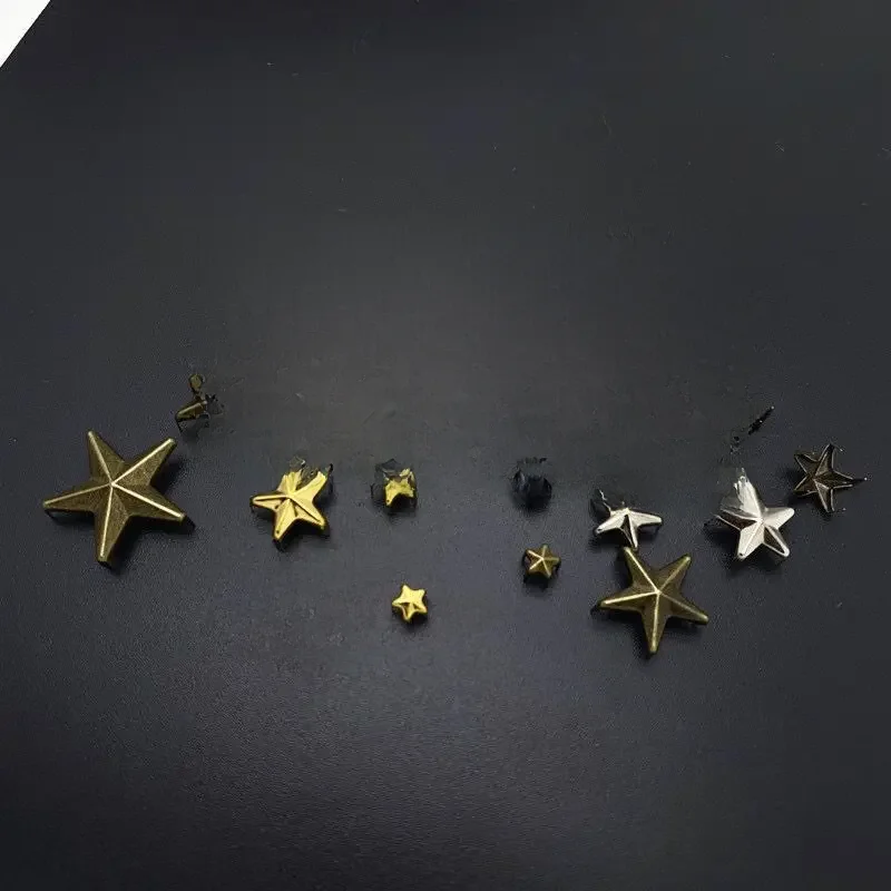 Rivets Ă©toiles 5/7/10/12/15/20mm, 50 piĂšces, bricolage de vĂȘtements, chaussures, sacs, accessoires pour vĂȘtements faits Ă la main, accessoires de Style Punk, boutons mĂ©talliques