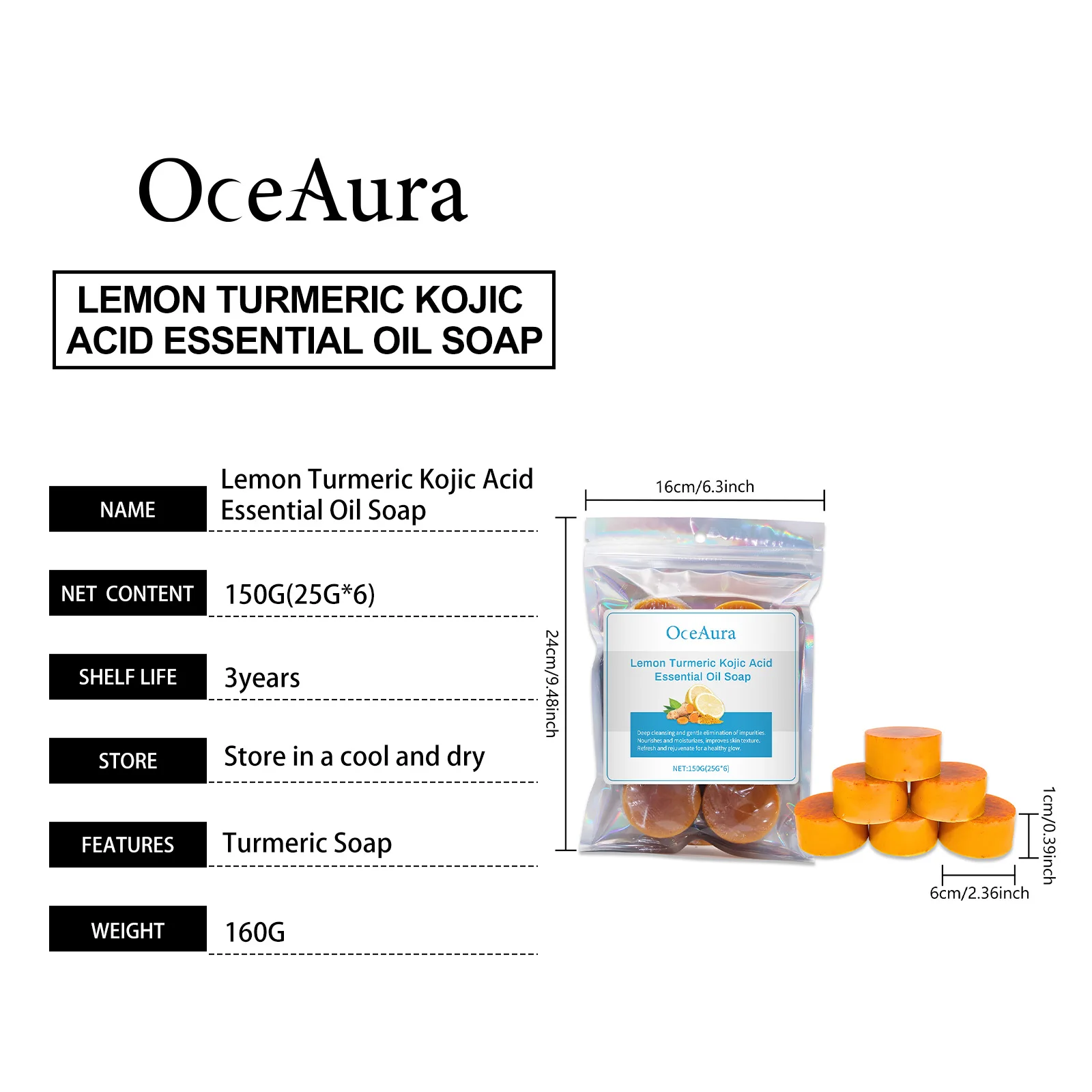 الليمون الكركم الصابون التطهير المسام مقشر حتى لون البشرة المضادات للأكسدة تقليل عيوب البشرة ترطيب الجسم منظف البشرة