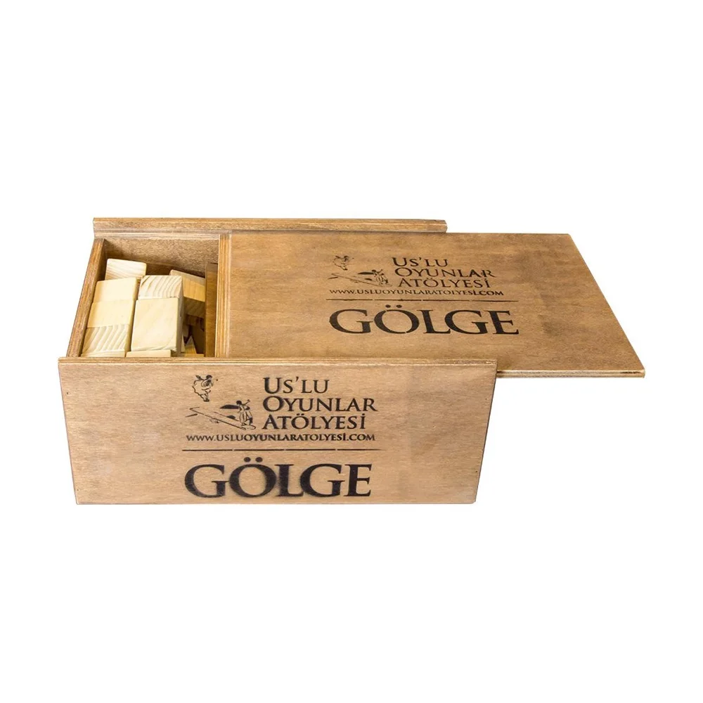 Jogo de madeira educacional, tabuleiro, material, jogo de sombra de converter um objeto arquitetônico, tridimensional em um 2 dimensional