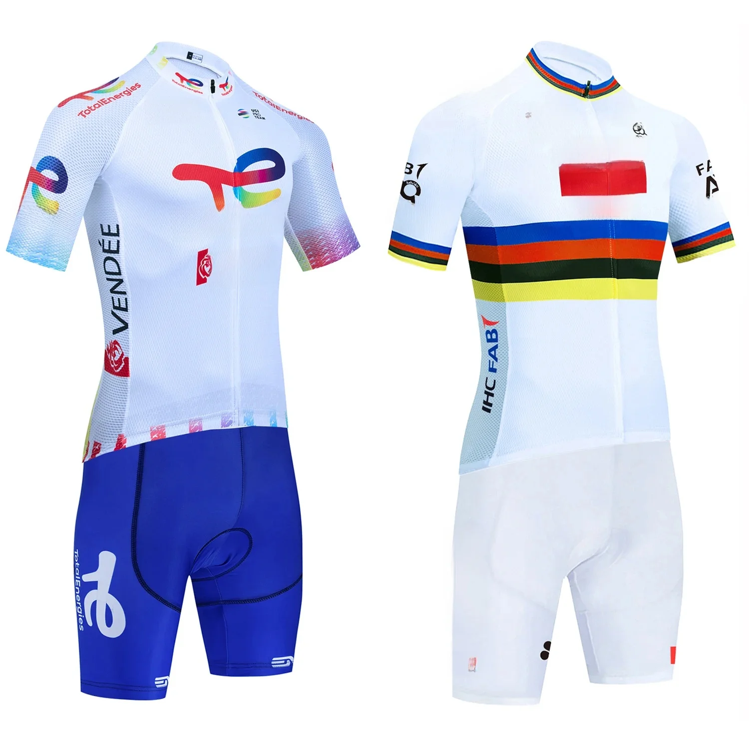 AliExpress EFAPEL New UAE Cycling Jersey White TOTAL Team Bike Jersey Shorts Set Men Women Quick dry Ropa Ciclismo Pro Bicycle T-Shirt Clothing
