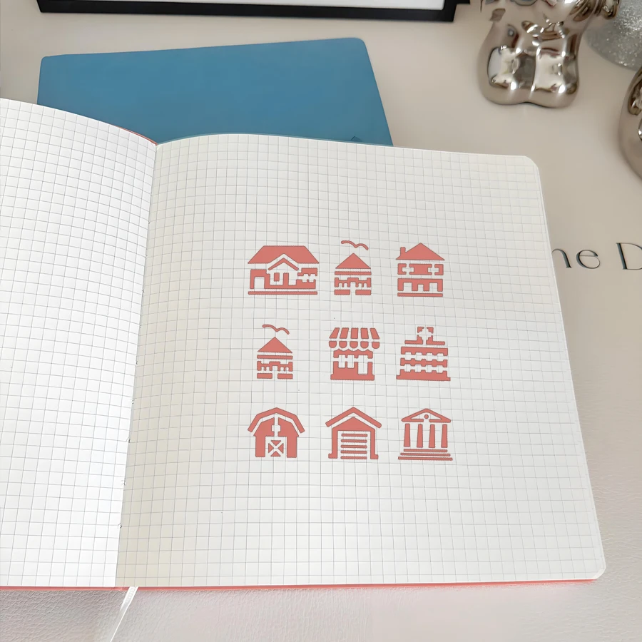 8 قطعة 7.2 بوصة مدينة معلم الحدود Stencil مجموعة قابلة لإعادة الاستخدام دهان داي قالب لمشاريع قماش الحائط الحرفية