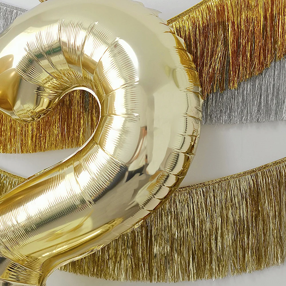1,5m Neue Schillernde Fransen-Quasten-Girlande Kreative Party-Dekorationen für Weihnachten, Hochzeit, Geburtstag, Wand- und Deckendekoration – Detail 5
