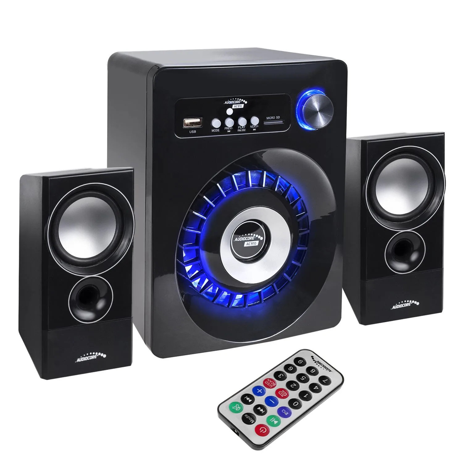 Bluetooth-Lautsprecherset 2.1 Audiocore AC910 FM-Radio, TF-Karteneingang, AUX, USB-Stromversorgung