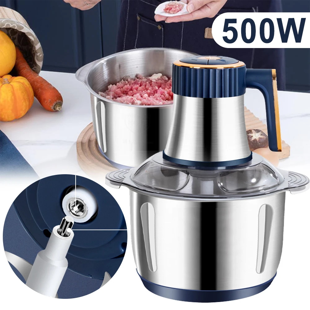 Hache-viande électrique en acier inoxydable 304 de 5 L, hachoir à aliments, trancheuse à légumes multifonctionnelle, hachoir, machine de cuisine pour bébé