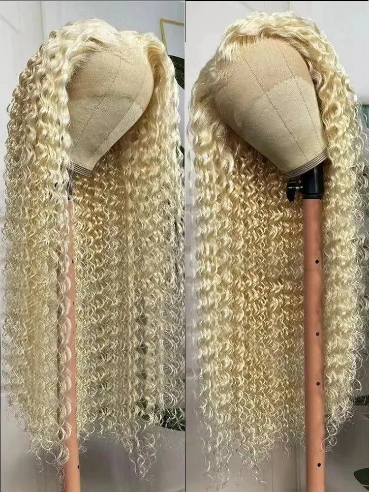 

613 Curly Wigs Human Hair 13x6 HD Lace Front Honey Blonde Deep Wave 13x4 Lace Frontal Wig 613 Colored 250% Brazilian For Women