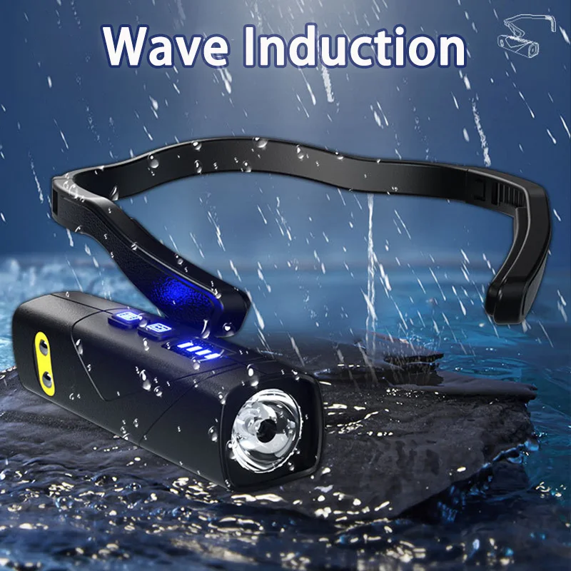 2025 جديد متعدد الوظائف في الهواء الطلق مصباح يدوي خفيف للغاية الأذن حزام كشافات قابلة للشحن مقاوم للماء التخييم التنزه الصيد الشعلة