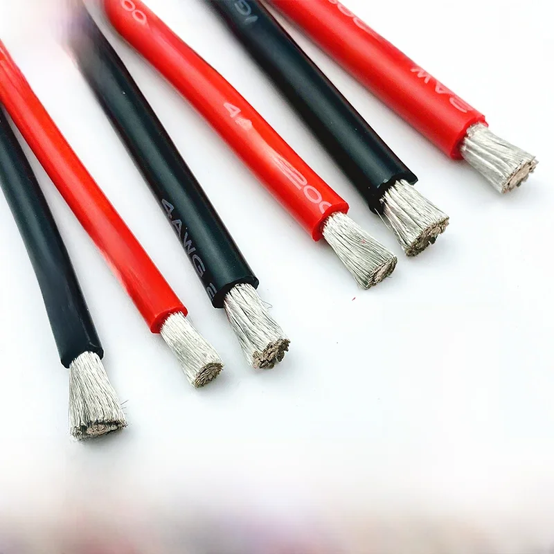 1M/2M 1AWG Silikondraht Elektroauto-Batteriekabel Strom Hochstrom-Wechselrichter 2AWG 4AWG 6AWG 8AWG 1 2 4 6 8 10 12 AWG 50 mm Quadratmeter
