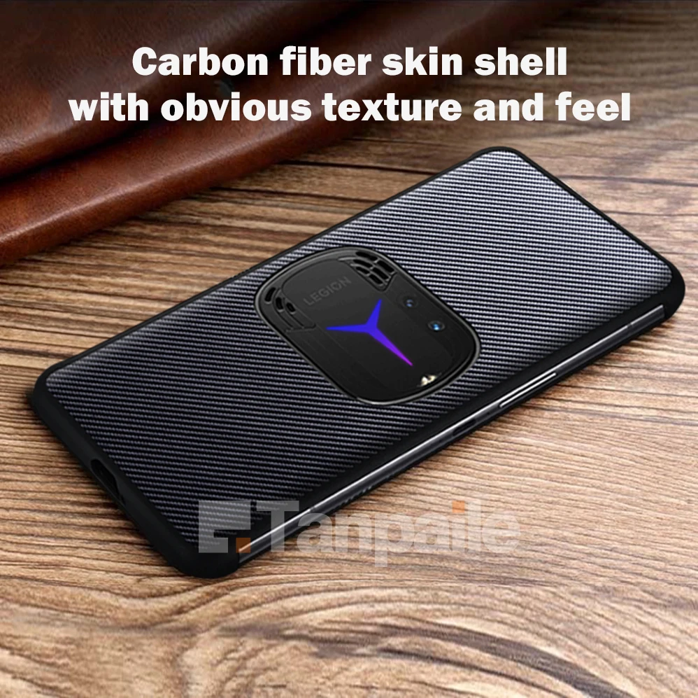 Tanpaile Luxury Ultra Thin Carbon Fiber Texture Leather Case for Lenovo Legion Y90 Y70 LG Wing 5G Shockproof Hard PC Cover