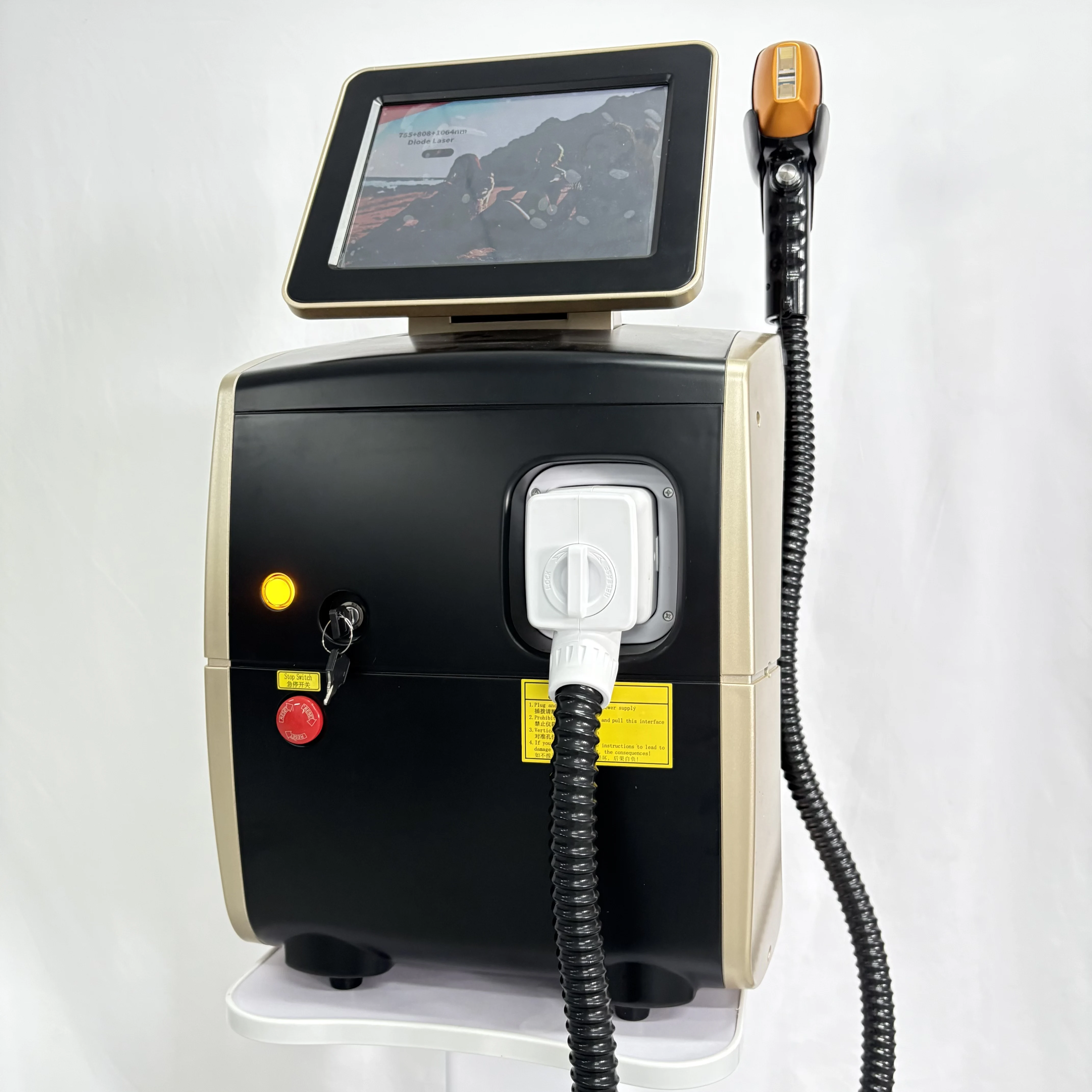 Nueva actualización de depilación láser de platino y hielo de Alejandrita, máquina de belleza de depilación indolora permanente con láser de 3 longitudes de onda