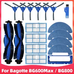 Pièce d'aspirateur robot compatible avec Bagotte BG600Max / BG700 / BG800, brosse latérale principale, filtre Hepa, accessoire de chiffon de vadrouille, BG600Max, BG700, BG800