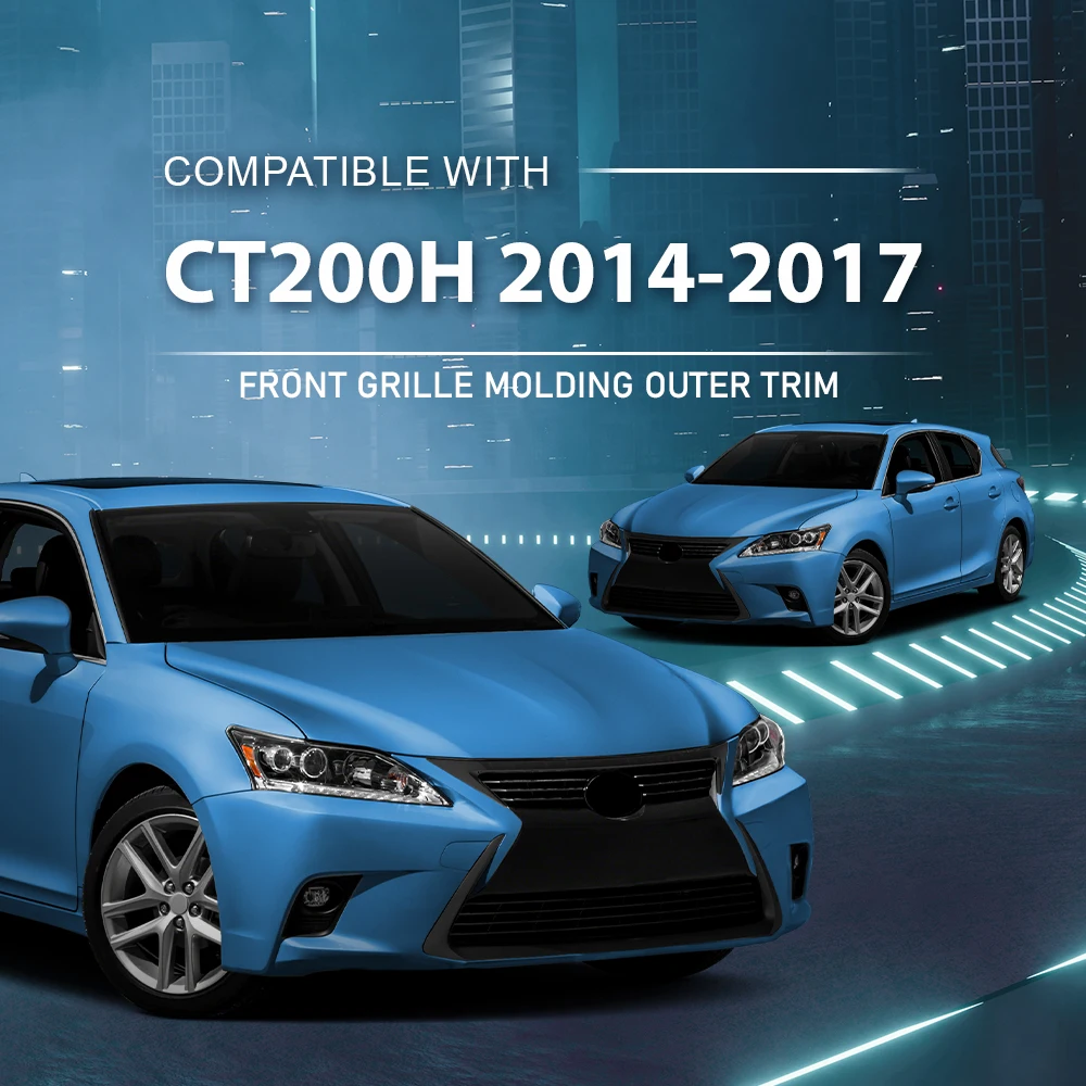 

Подходит для Lexus Ct200H 2014-2017, молдинг передней решетки, внешняя отделка, глянцевый черный, набор из 2 шт.