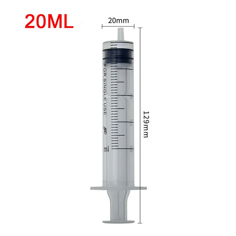 Frete grátis 10 pçs 20ml seringa de plástico translúcido, seringa viscosa, alimentação do animal de estimação, dispensador de nutrientes hidropônicos